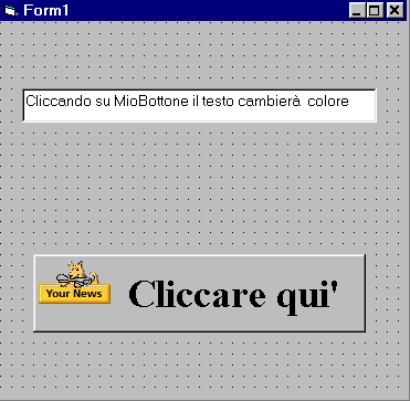 Figura 9 - Come possiamo vedere nelle proprietà di MioBottone (figura 10.) ritroviamo le proprietà che avevamo definite nel sorgente java (per esempio Posx e Posy)