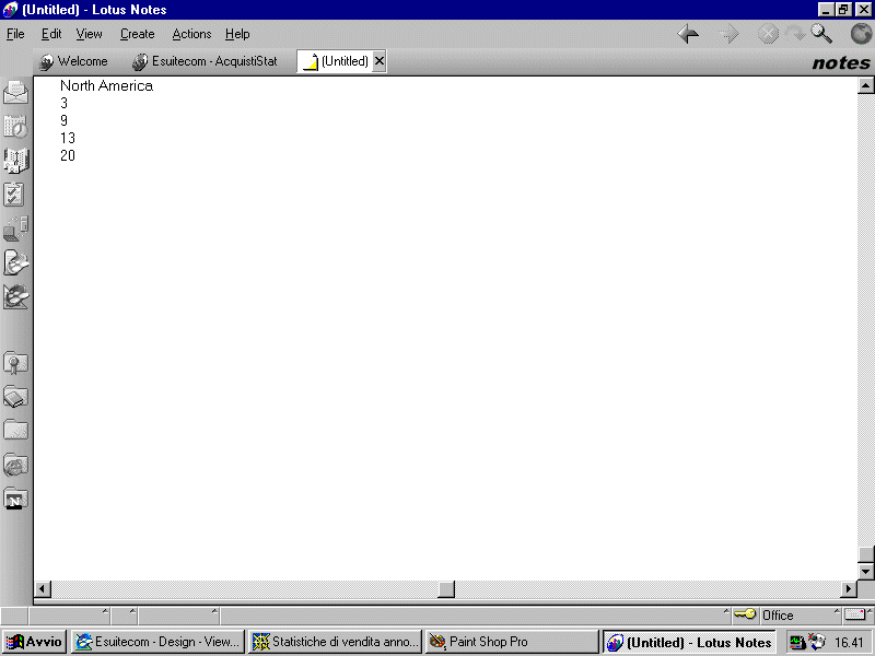 Documento della vista Notes