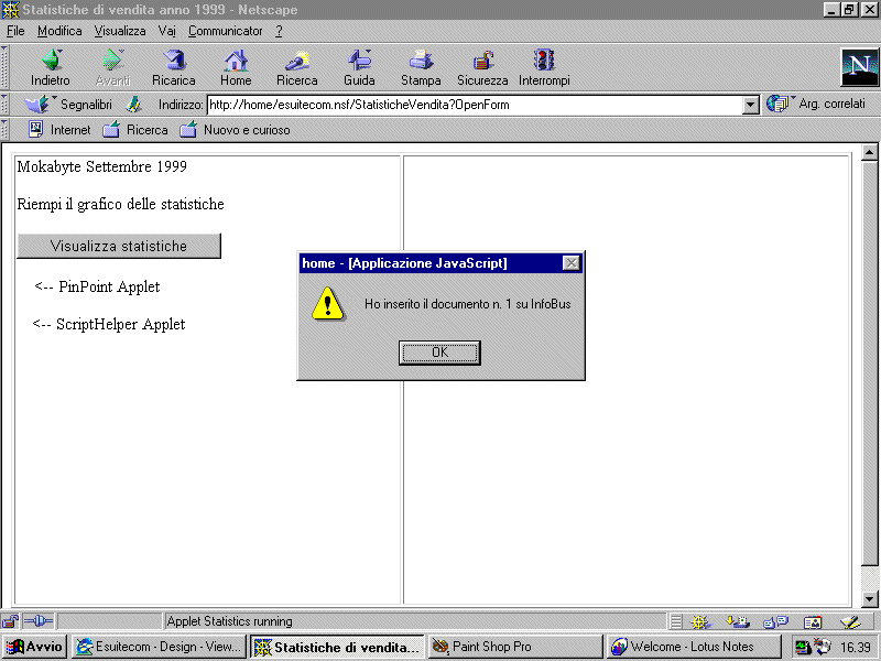 Inserimento del data item nell'InfoBus