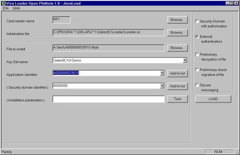 Figura 3 - Finestra principale di JavaLoad