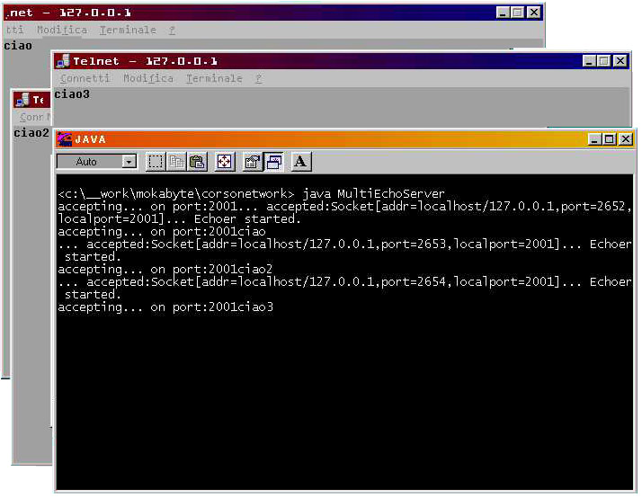 Figura 2 - Server con multiple connessioni client attive