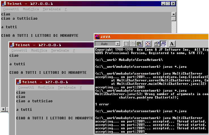 Figura 3 - Architettura del chat server multi-client