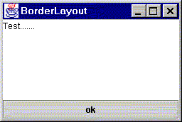 Figura 6 - JFrame con BorderLayout e componenti solo a nord e al centro