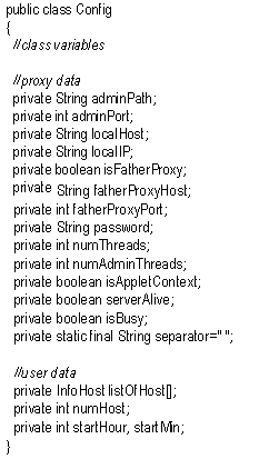 Figura 3: Struttura logica della classe Config