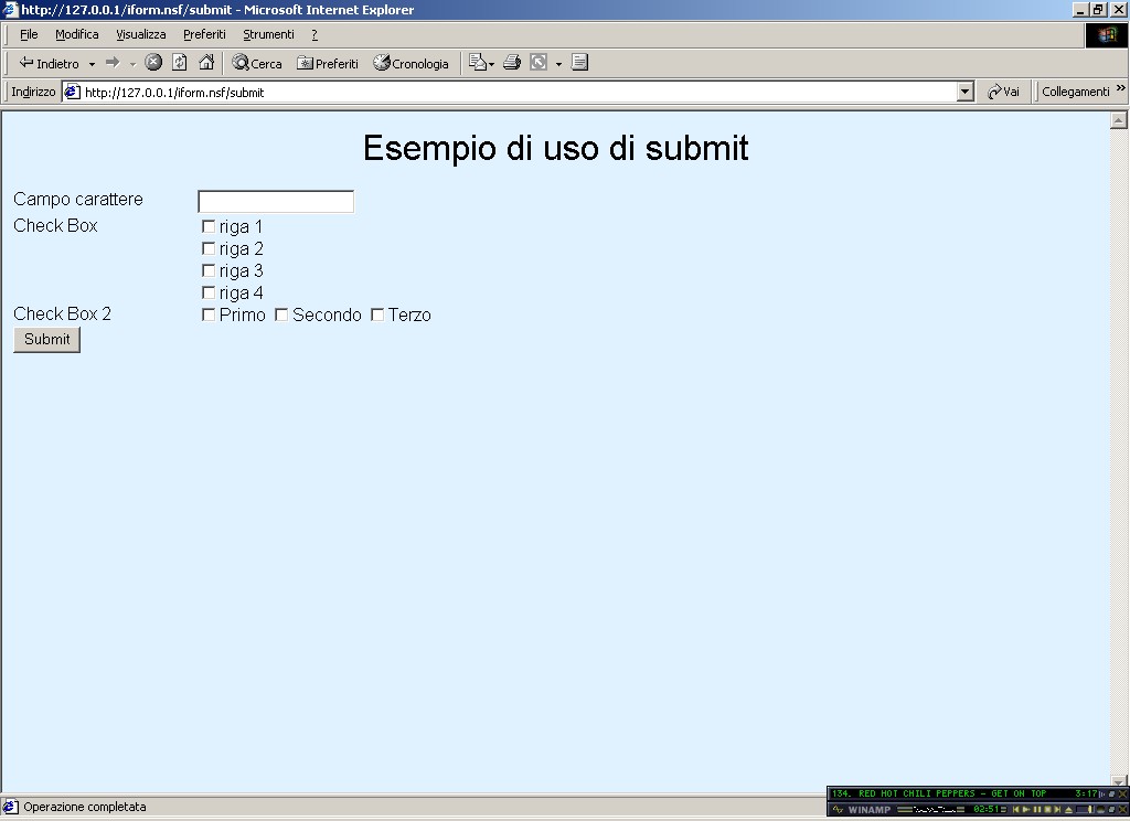 Figura 4 - La form dal browser