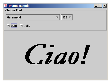 Figura 4 - FontMetrics consente di posizionare in modo preciso le scritte sullo schermo