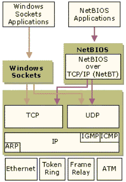 Figura 1 - Interfaccia Microsoft applicativa verso il protocollo TCP/IP