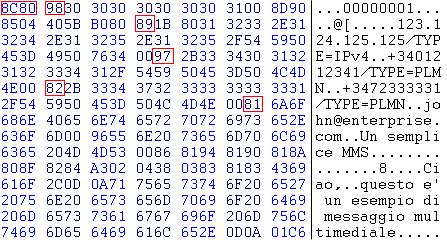 Figura 3 - Codifica binaria di un messaggio