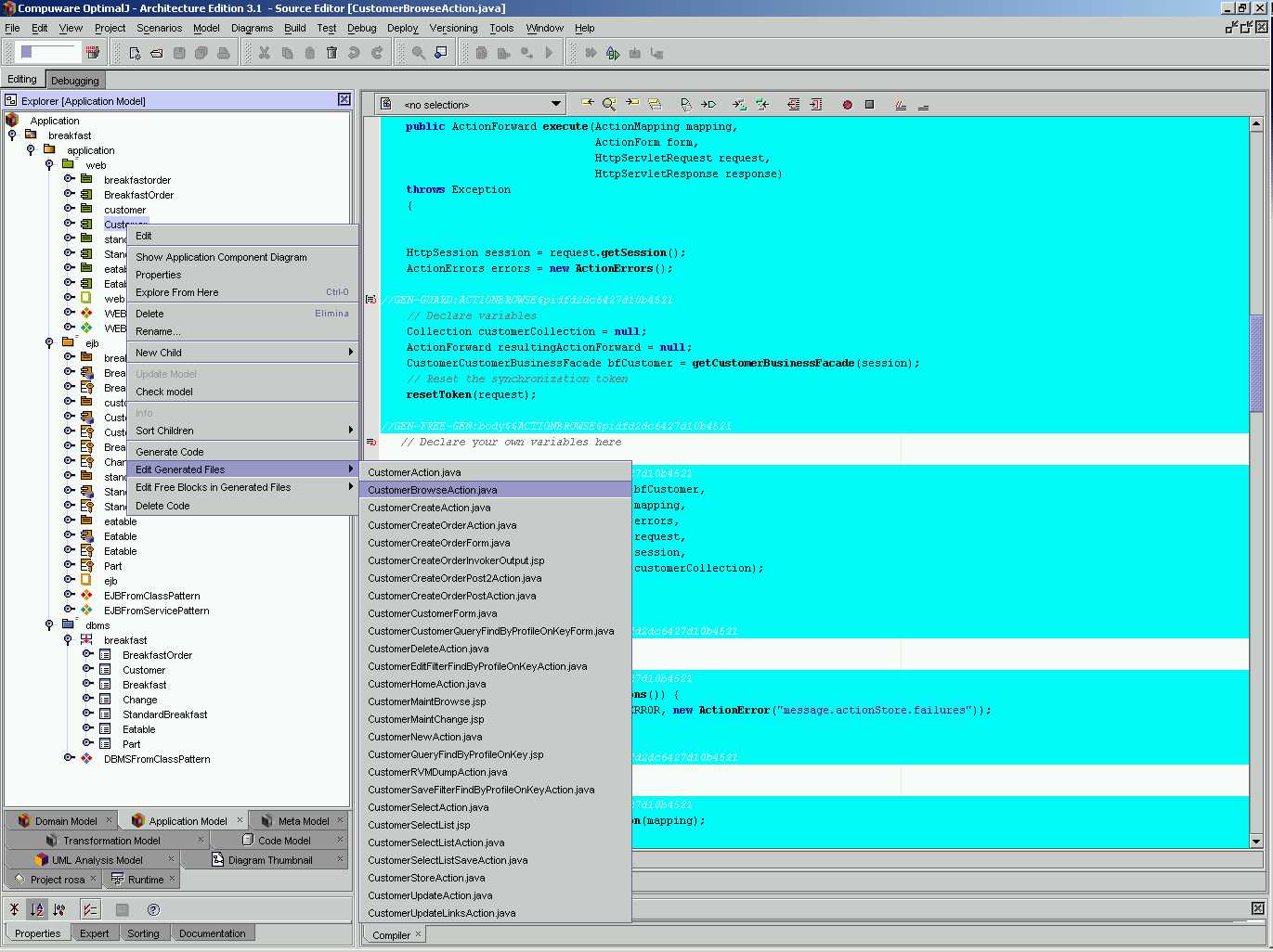 Figura 6 - Customer Browse Action Class