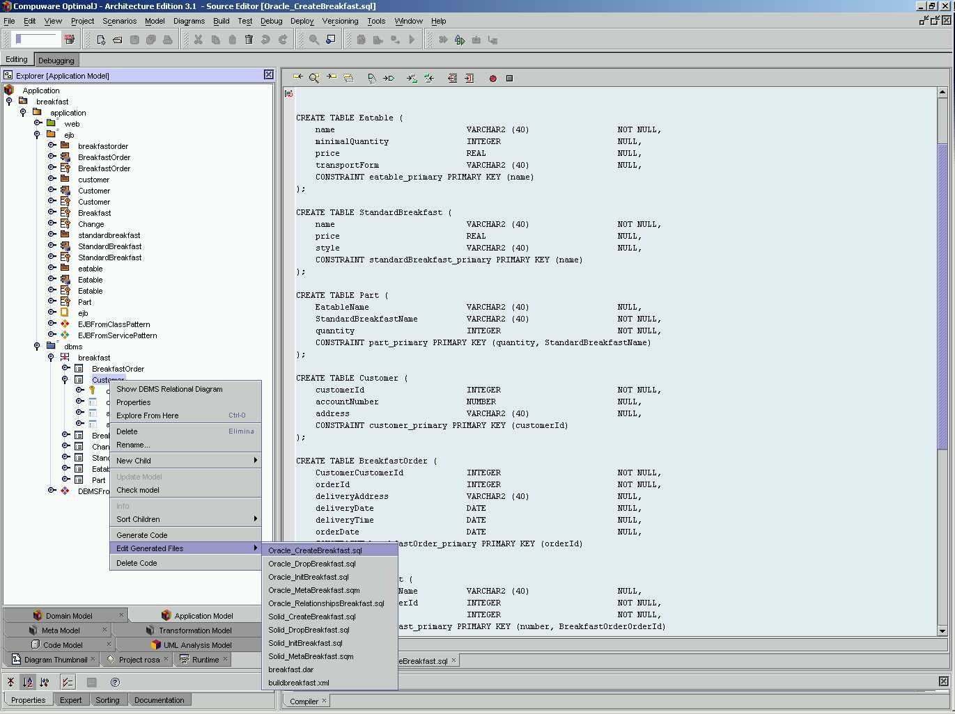 Figura 8 - ORACLE SQL Script Create Tables