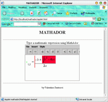 Figura 2 - Screen Shoot di Mathador in azione