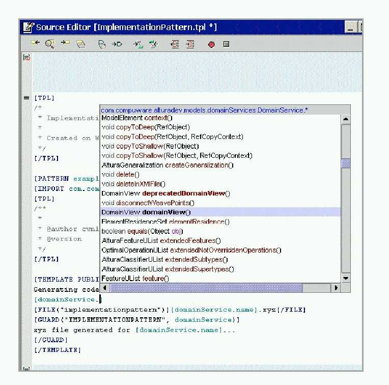 Figura 9 - Template Pattern Language
