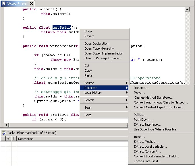 Figura 5 - Refactoring da Eclipse