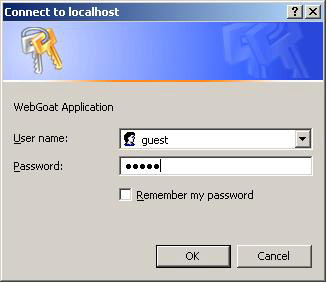 Figura 3 - Procedura di autenticazione di WebGoat