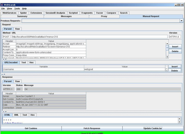 Figura 11 - Localizzato il cookie corrispondente a WebGoat