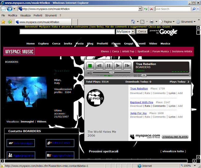 Figura 1 - Esempio di MySpace