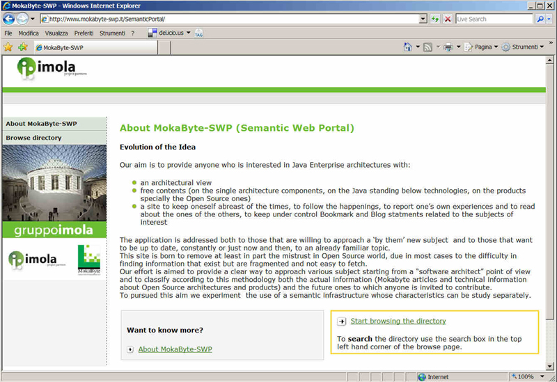 Figura 1 - Moka Semantic web Portal