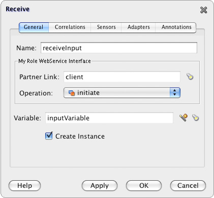 Figura 4 - JDeveloper: receive