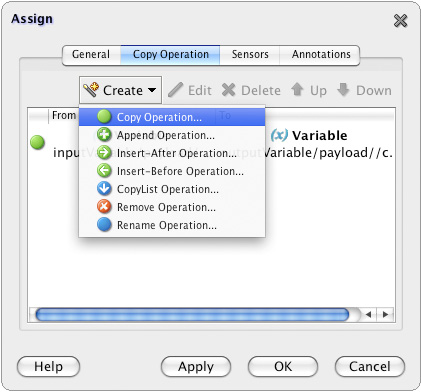 Figura 5 - JDeveloper: assign