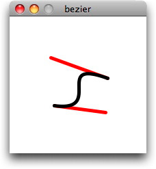 Figura 5 - Curva bezier e sue tangenti