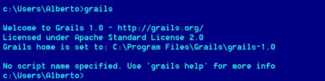 Figura 4 - Il messaggio di risposta di Grails: a quanto pare è tutto OK.