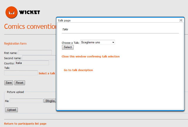 Figura 2 - Talk modal window