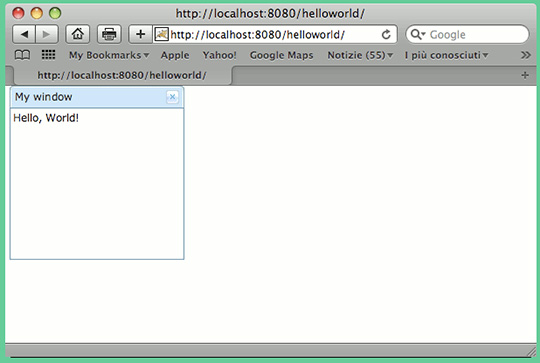 Ecco la pagina del progetto helloworld