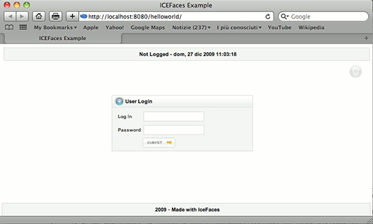 Figura 4 - Header e footer nella pagina di login.