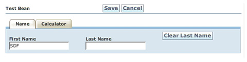Figura 1 - Il tab per TestBean