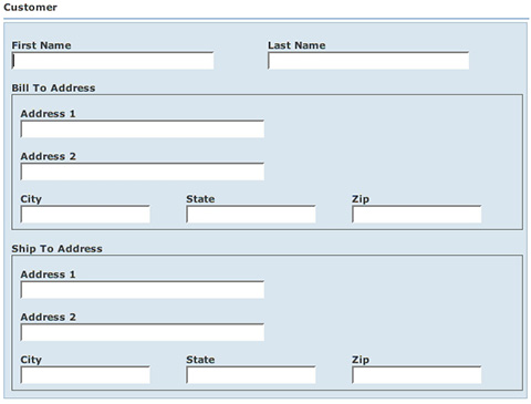 Figura 2 - WebPage con Nested Beans