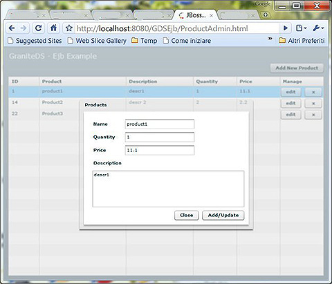 Figura 2 - Finestra principale dell'interfaccia web