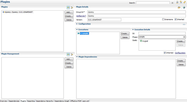 Figura 6 - Interfaccia per la gestione del pom.xml