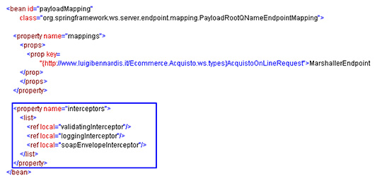 Figura 11 - Definizione degli interceptor di validation e logging