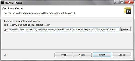Figura 6 - Output folder del progetto Flex Builder.