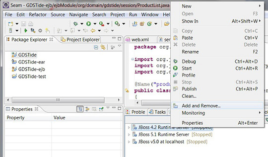 Figura 12 - Publish del progetto su JBoss.