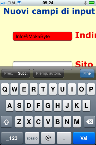 Figura 7 - Ecco come si presentano i campi per i dettagli dei contatti nel browser di un iPhone.