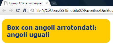 Figura 12 - Ecco come si presenta un box con gli angoli arrotondati nel browser Chrome.