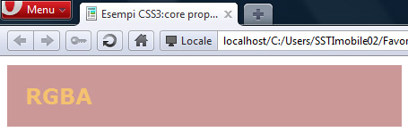 Figura 15 - Ecco il risultato della gestione di colori e opacità con RGBA visualizzato in Opera.