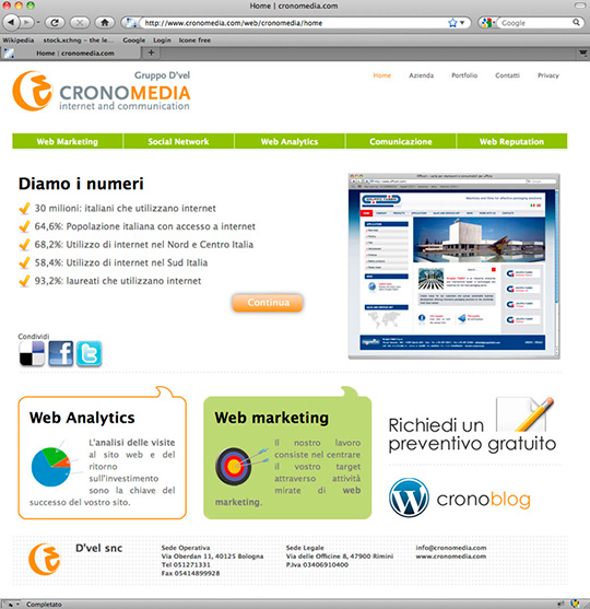 Figura 2 - Esempio di sito realizzato con Liferay (www.cronomedia.com).