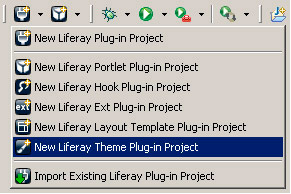 Figura 4 - Creazione di un tema vuoto tramite Liferay IDE (Windows).