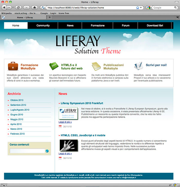 Figura 11 - Tema grafico "Liferay Solution Theme".