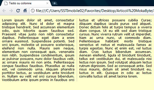 Figura 2 - Testo in colonne.