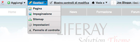Figura 7 - Dettaglio dockbar Liferay 6.0.x.