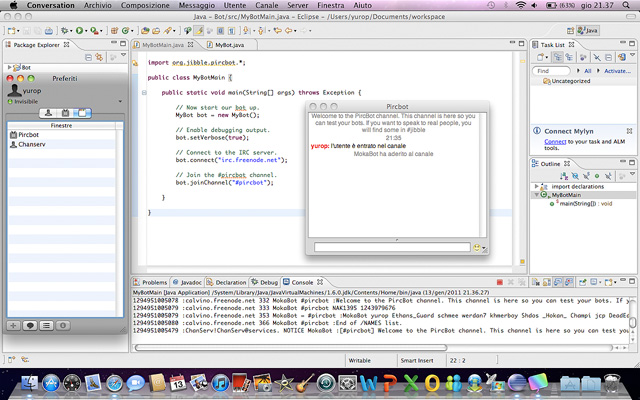 Figura 2 - Ci colleghiamo al server irc.freenode.net.