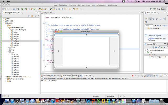 Figura 12 - L'impementazione del BorderLayout.