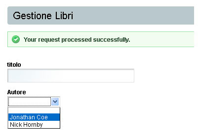 Figura 6 - Form per l'inserimento di un libro.