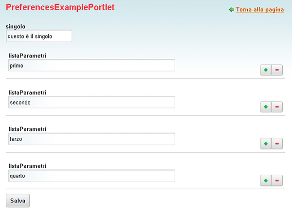 Figura 5 - Form per le preferences.