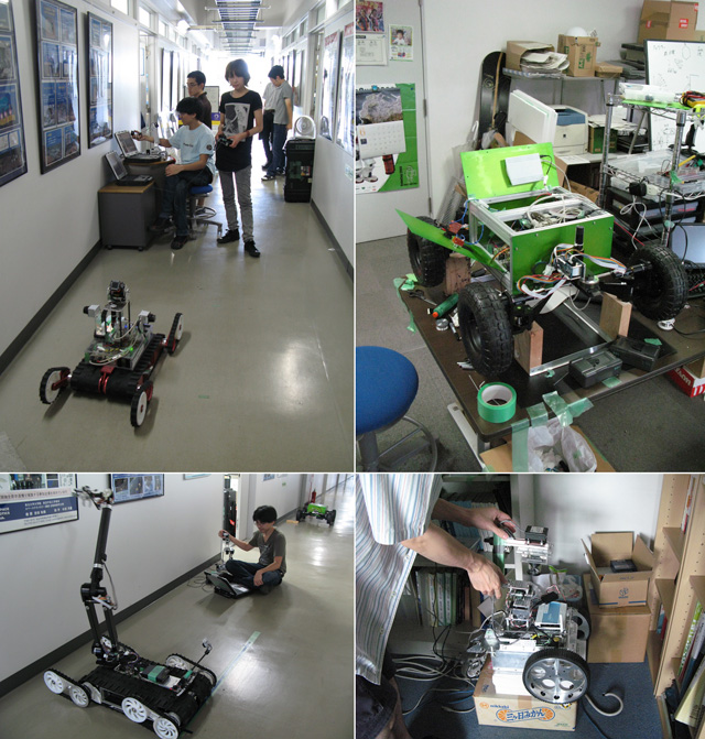 Figura 8 - Scene delle normali attività alla facoltà di robotica spaziale dell'Università di Tohoku.