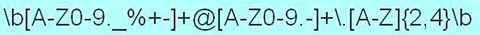 Figura 4 - Esempio di regular expression per estrarre dai testi indirizzi mail.