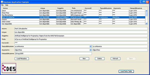 Figura 13 - Form Netbeans creato per effettuare la categorizzazione dei documenti.
